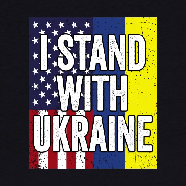 I Stand With Ukraine American Ukraine Flag by petemphasis